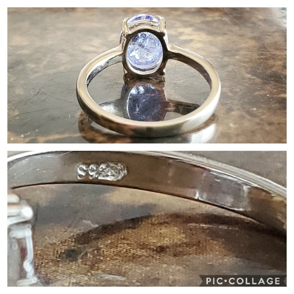 Genuine 2ct Tanzanite Cabochon Ring Size 8 - Picture 6 of 7